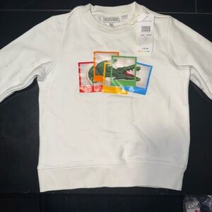 Lacoste Kids White Sweatshirt with Colorful Crocodile Design
